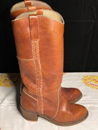 Vintage Womens Leather Cowboy Boots Size 5 1/2