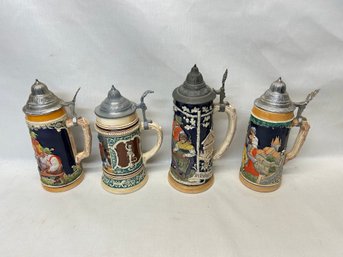 Selection Of Classic Vintage Large German Steins Lot #1