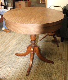 Beautiful Vintage Wood Pedestal Table Formica Top
