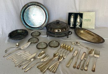 Large Lot Of Silver Plate