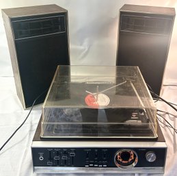 Vintage Solid State AM FM FM Mulitiplex Stereo Receiver & Garrad Turn Table W/ Speakers - WORKS WELL