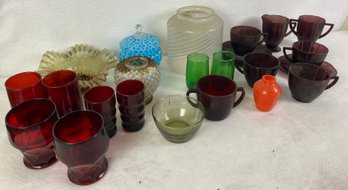 Large Lot Of Colored Glass