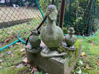 Three Piece Duck Outdoor Statue Set