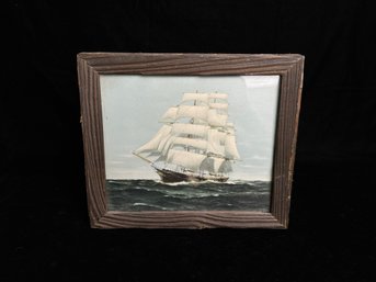 Framed Ship In The Ocean Art