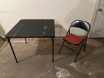 Card Table And Folding Chair