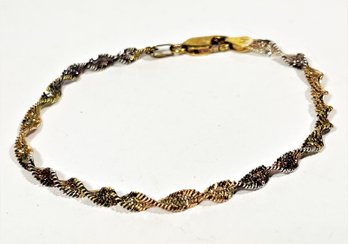 Gold Over Sterling Silver Italian Twisted Bracelet 7'