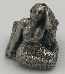 Large Vintage STERLING SILVER Figural Mermaid Ring