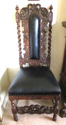 Antique French Renaissance Style Carved Wood Dining Chair