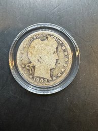 1902 Barber Silver Quarter