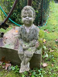 Sitting Little Boy Outdoor Statue