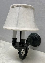 Black Metal  Electric Wall Sconces With Shade Made In Italy - 2 Of 2