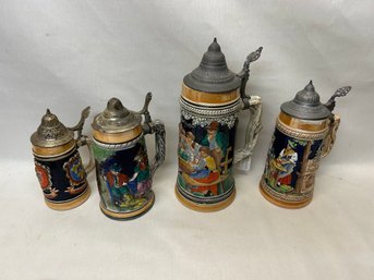 Selection Of Classic Vintage Large German Steins Lot #2