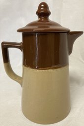 Antique Circa 1910 Lovatt's Langley Cream And Brown Pottery Teapot