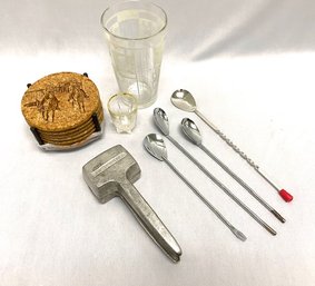 Assortment Of Vintage Barware & Cocktail Accessories