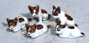 Five Japanese 1940s Porcelain Dig Figurines