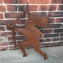 Fabulous Native American Art Sheet Metal Silhouette Was Probably Part Of Antique Weathervane - Rusty Patina