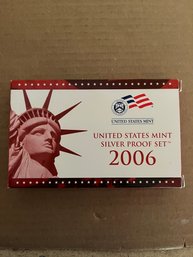 Beautiful 2006 U.S. Mint Coin Silver Proof Set With Original Mint Box And COA