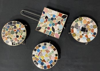 Retro Colorful Mosaic Tile Trivets