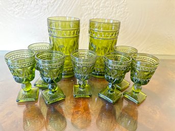 Vintage Indiana Colony Park Lane Glasses, 9 Pcs.