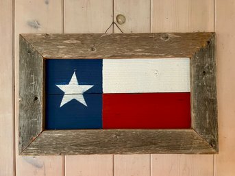 Painted Wood Flag Of Texas Wall Hanging