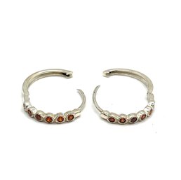 Beautiful Sterling Silver Citrine Color Stone Hoop Earrings