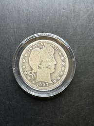 1907 Barber Silver Quarter