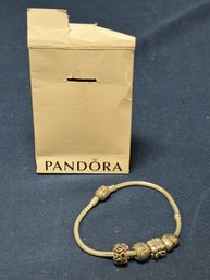 Pandora Sterling Silver Bracelet With Pandora Beads