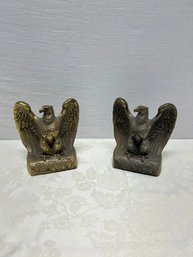 Pair Of Vintage Brass Tone Eagle Book Ends.