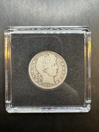 1910-D Barber Silver Quarter