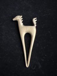 Modernist Horse Brooch In Satin Brass