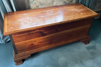 Vintage Solid Cedar Chest With Brass Handles  - 38' Long