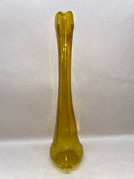 Mid Century Modern Gold Glass Bud Vase. 15 5/16' Tall. In Perfect Condition.