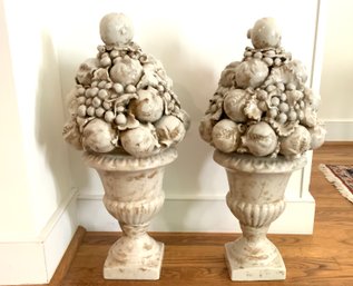 Pair Of Urn-Form Ceramic Sculptures