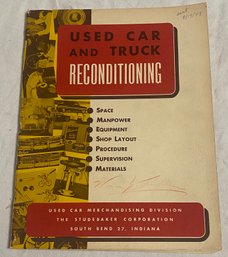 Studebaker Used Car And Truck Reconditioning Manual