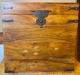 Square Cherry Wood Trunk With Latch