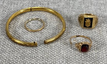 Jewelry - 1950 HS Ring 10K Dieges & Clust, 18K Gold Band, Jan. Birthstone Ring 10K & Baby Bracelet