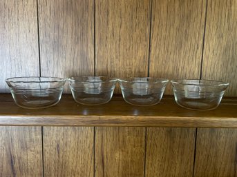 Pyrex Clear Glass Custard Cups Ramekins - Set Of 4