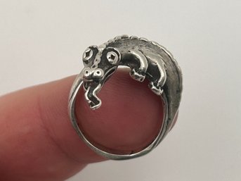 Charming Vintage Sterling Silver FIGURAL DRAGON RING