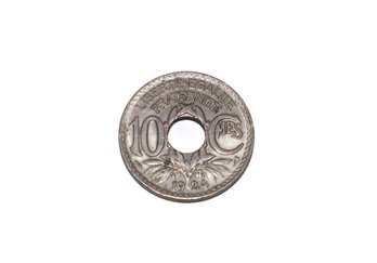 1924 Liberte Egalite Fraternite 10 Centimes Coin