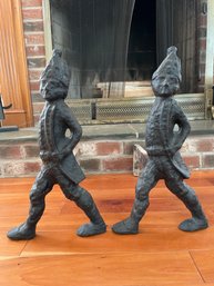 Pair Of Hessian Soldiers Andirons. 16' Tall