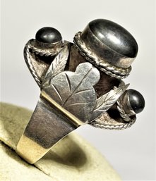 Siam Sterling Silver Niello Poison Ring Size 8