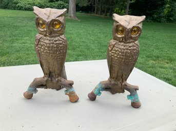 Vintage Owl Andirons