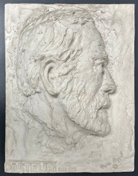 Vintage Medical Art - Louis Pasteur Relief Sculpture - Doris Appel - Scientist - 10.25 X 13.25 X 3 - Milk
