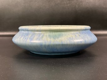 A Beautiful Shallow Studio Pottery Bowl In Blue