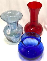 Trio Of Optic Swirl Vases