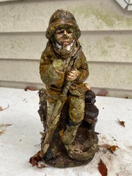 Vintage Fisherman Outdoor Garden Statue