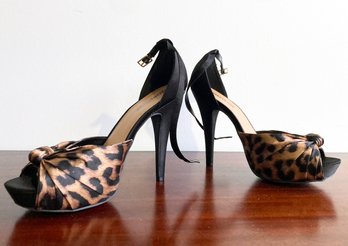 Animal Print Peep-Toe Heels