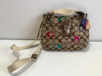 Brown Pink And Blue Coach Purse