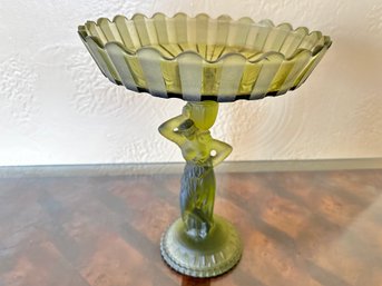 Fostoria Olive Green Mist Compote