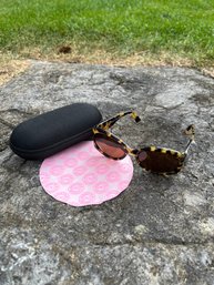 Morgenthal Fredericks Tortoise Shell Sunglasses With Case